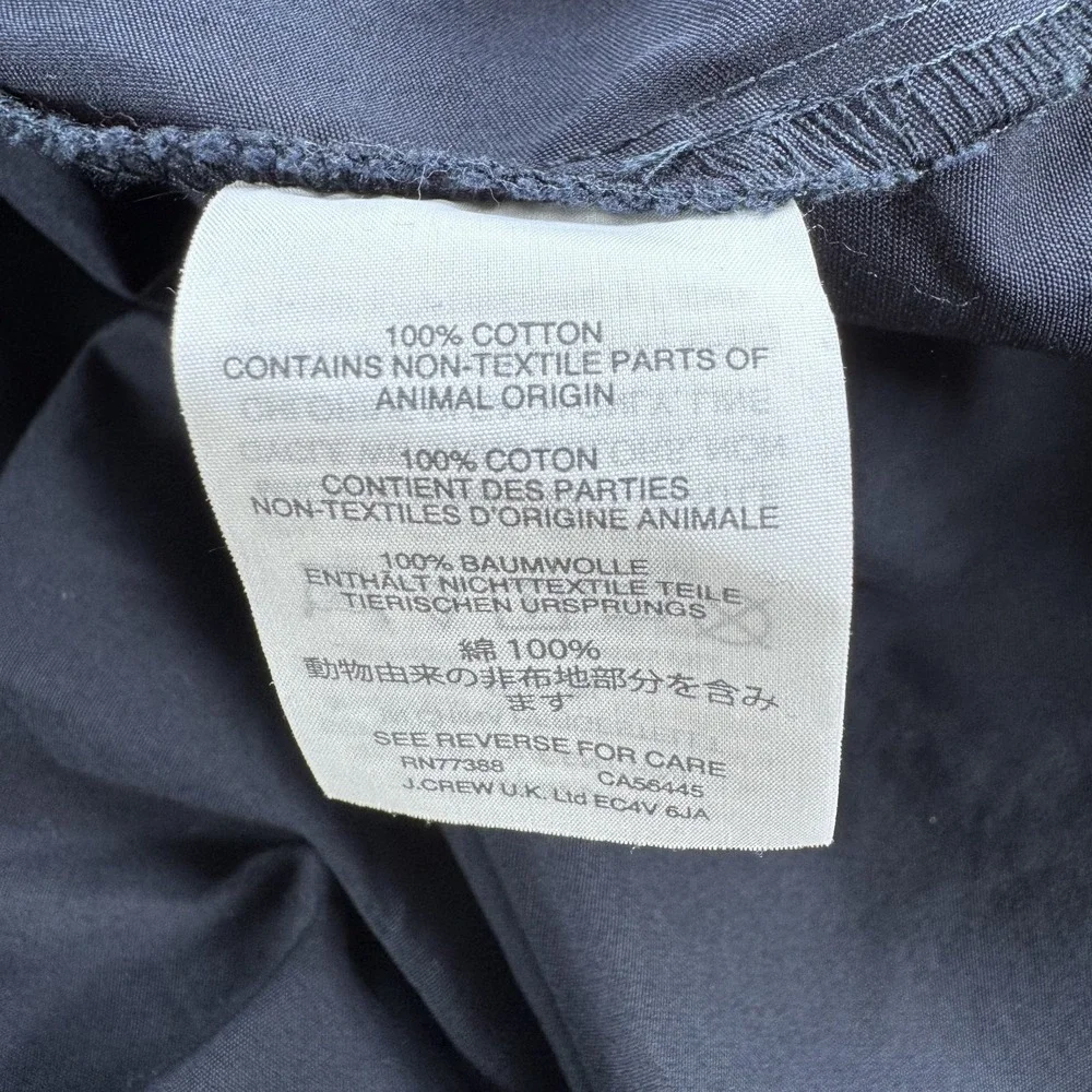 J CREW x Thomas Mason Shirt Dress Midi Womens 8 Blue G8673‎ Pockets